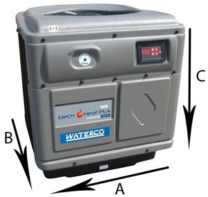 Waterco Electroheat Plus Swimming Pool Heat Pump dimensions